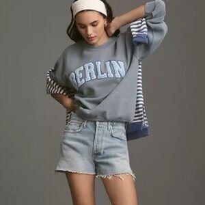 Anthropologie “The Roam City” Berlin crewneck sweatshirt in slate blue